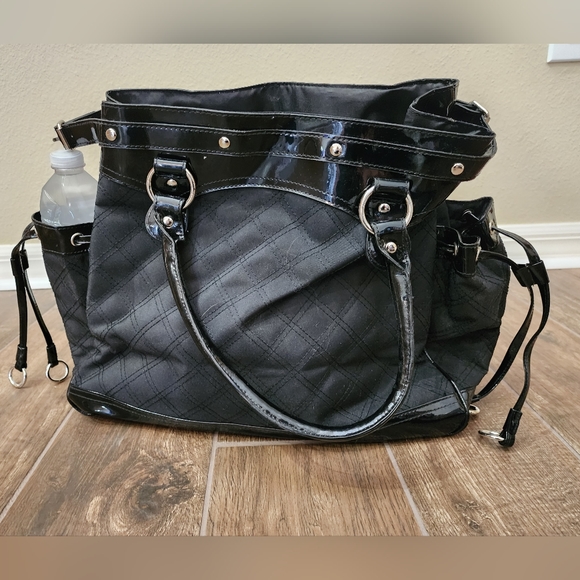 LuLu Black Quilted Patent Leather-look Purse - Picture 2 of 10